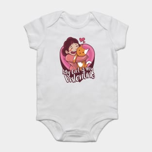 My Cat is My Valentine Day Valentine Cat Gifts for Women Baby Bodysuit